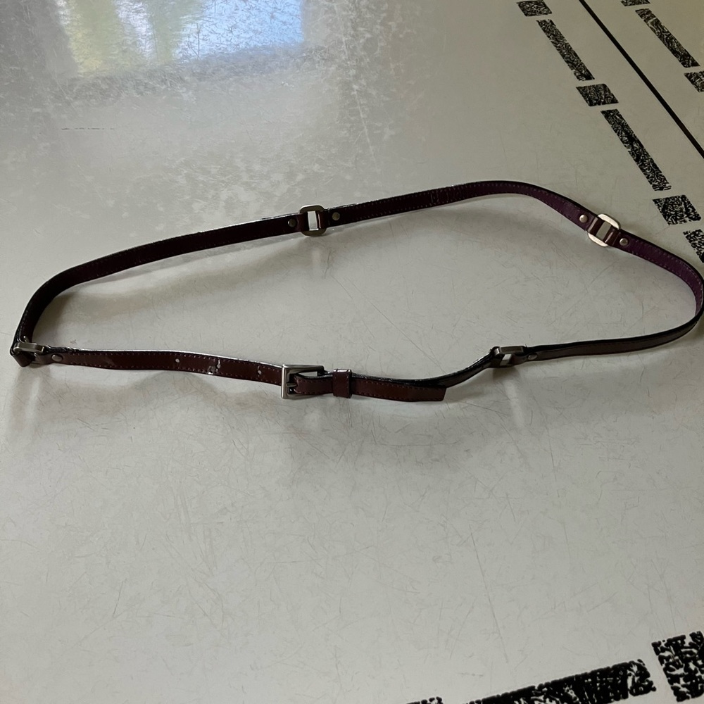 Prada purple patent leather belt